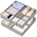 Drawer Organizer for Clothes, Nursery Drawer Divider, 10 Pack, Grey