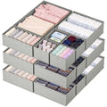 Drawer Organizer for Clothes, Underwear, Socks, 18 Pack, Grey