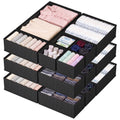 Drawer Organizer for Clothes, Nursery Drawer Divider, 18 Pack, Black