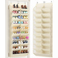 Over the Door Shoe Organizer, 20-30 Pairs Shoe Storage, 10-Tier, Beige