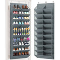 Over the Door Shoe Organizer, 20-30 Pairs Shoe Storage, 10-Tier, Grey